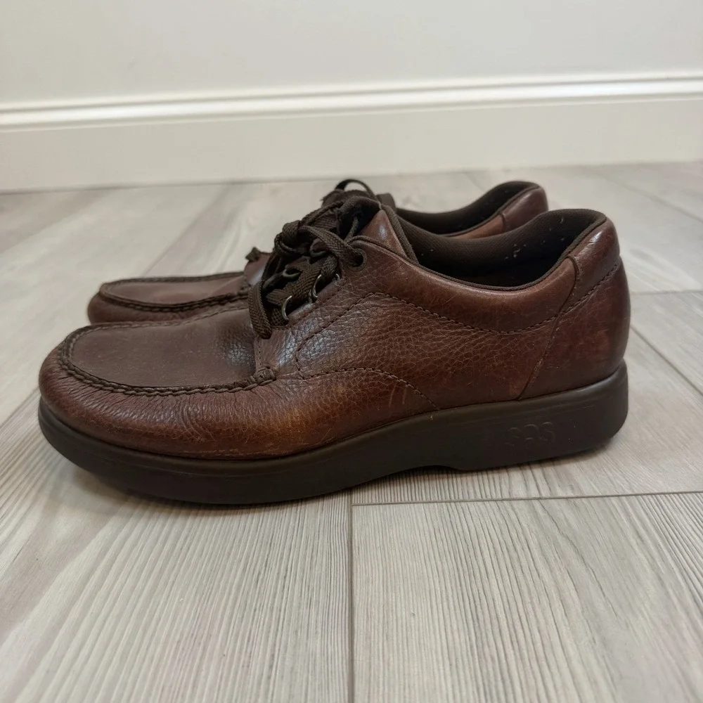 SAS Bout Time Walking Shoes Mens‎ 9M Tripad Lace Up Moccasin Mulch Brown